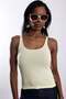 Yellow U-Neck Ribbed Basic Undershirt - 5