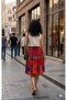 Viscose Fabric Patterned Midi Length (60 cm) Skirt - 5