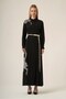 Women's Comfortable Fit Dress with Embroidery Detail Black 31327 - 6