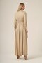Women's Natural Fiber Shawl Detail Dress Beige 31337 - 6