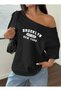 Brooklyn New York Printed Oversized Women's Boat Neck T-Shirt