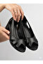 Genuine Leather Black Casual 6 cm Heeled Women's Shoes - 4