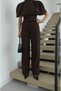 Braunes Renika Cape-Blusen-Hosen-Set - 6