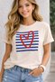 Striped Heart Print Unisex Oversize T-Shirt – Cotton Crew Neck Casual Streetwear T-Shirt