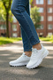 Tookyo Women's White Woven Patterned Light Sole Running and Walking Shoes