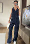Midnight Alt Top Indigo Blue Vest Pants Tencel Fabric Set - 4