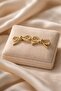 Women's Gold Lacquer Coated Bow Design Model Love Keepsake Loyalty Symbolizes the Value of Memory Earrings - 2