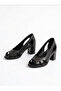 Genuine Leather Black Casual 6 cm Heeled Women's Shoes - 2