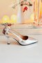 Women's 7 cm Silver Bow Evening Dress Shoes - 2