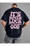 تي شيرت أبيض كبير الحجم مطبوع عليه God Luck للنساء/الرجال للجنسين
