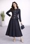 Women's Gold Button Detailed Denim Jacket Skirt Set Sb0011 - 4
