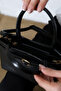 Black Women's Hand and Shoulder Bag with Gold Buckle, Stylish Design, Suitable for Daily Use - 8