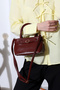 Bordo Women's Hand and Shoulder Bag with Gold Buckle, Stylish Design, Suitable for Daily Use - 5