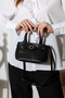Black Women's Hand and Shoulder Bag with Gold Buckle, Stylish Design, Suitable for Daily Use - 7