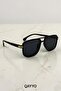 Marion Metal Square Black Gold Frame Unisex Uv400 Sunglasses - 4