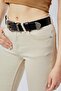 2-Piece 100% Genuine Stylish Women's Belt with Antique Silver Pattern 4cm Black Brown - 5