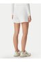 Women's Stretchy Viscose Fabric Short White Shorts with Stone Detail and Logo Embroidery and Elastic Waistband - 4
