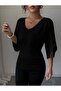 Tifanny Women's V-Neck Lycra Viscose Blouse, Draped Stylish and Comfortable Top - 6