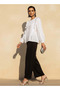 Regular Fit Cotton Top with Schiffli and Ruffle Detail - 3