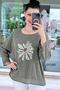 Floral Embroidered Linen Blouse 6Y089 - 3
