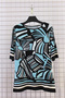 Women's Plus Size Lycra Boat Neck Mix Pattern Short Sleeve Mom T-Shirt Combed Cotton Blouse - 2