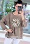 Floral Embroidered Linen Blouse 6Y089