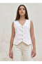Cotton Denim Sleeveless Waistcoat with V-neck