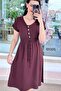 Elastic Waist Button Detail Aerobin Dress 6Y101 - 3