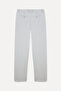 Men's Gray Slim Straight Fit Tie-Waist Trousers - 5