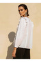 Regular Fit Cotton Top with Schiffli and Ruffle Detail - 4