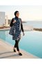 2307_Women's Black Blue Parachute Water-Repellent, Full-Covered 5-Piece Hijab Pool and Sea Swimsuit Set with Bag - 5