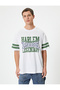 Oversize T-Shirt Slogan Printed Crew Neck Short Sleeve Cotton - 3
