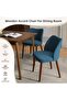 Linen Dining Chairs Set of 2, Upholstered Fabric Kitchen Chairs with Wing Backrest, Thick Cus - 4