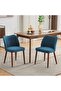 Linen Dining Chairs Set of 2, Upholstered Fabric Kitchen Chairs with Wing Backrest, Thick Cus