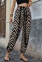 Women's High Waist Lace-Up Patterned Single Jersey Trousers Comfortable Fit Casual & Stylish Style