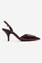 Yvella Burgundy Patent Leather Print Buckle Pointed Toe Women's Heeled Shoes - 4