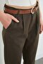 Linen Look Trousers with Belt Detail - 4