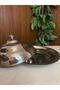 صحن كوزي ستيل بغطاء مقاس 45سم