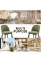 Wooden Dining Chairs Set of 2, Modern Farmhouse Upholstered Linen Fabric Kitchen Chairs with - 4