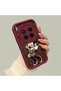 Simple Maroon Silicone Phone Case Compatible with Vivo X300 Pro Shockproof Minnie Pattern - 3