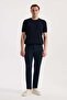 Navy Blue Comfort Fit Elastic Waist Jagger Pants - 2