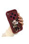 Simple Maroon Silicone Phone Case Minnie Pattern Compatible with Vivo X300 Shockproof