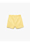 Cotton Mini Shorts with Elastic Waist and Embroidery Detail - 2