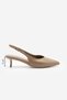 Women's Stiletto Open-Back Strap Shoes with Sewing Detail on the Front, V-Neck Short Classic Heeled Shoes, Orvani Mink - 8