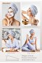 Microfiber Hair Towel, 3 Packs Hair Turbans for Wet Hair, Drying Hair Wrap Towels for Curly Hair Wom - 6