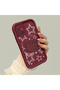 Simple Maroon Silicone Phone Case Compatible with Samsung Galaxy A51 Hello Kitty Pattern Shockproof - 3