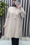 Women's Islamic Clothing Plus Size Stoned Scarf Crepe Evening Dress Tunic - 3