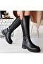 Diona Black Leather Boots - 4
