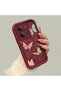 Shockproof Simple Maroon Silicone Phone Case Butterfly Pattern Compatible with Redmi 15C 5g - 3