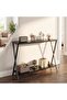 105cm Narrow Console Table, 2-Tier Farmhouse Sofa Table with Storage Shelves, Long Entryway